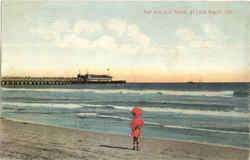 Pier And Sun Parlor Long Beach, CA Postcard Postcard