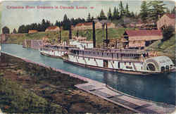 Columbia River Steamers In Cascade Locks Postcard