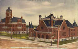 Harvey County Court House And Presbyterian Church Postcard