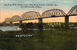 Big Four R.R. Bridge Across Ohio River Postcard