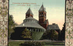 University Of Michigan Library Postcard