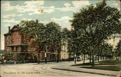 Street View of Old Ladies Home Providence, RI Postcard Postcard