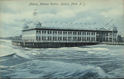 Asbury Avenue Casino View from the Water Asbury Park, NJ Postcard Postcard