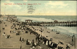 Boardwalk and Fishing Pier Asbury Park, NJ Postcard Postcard