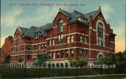 Nebraska Hall, University of Nebraska Lincoln, NE Postcard Postcard