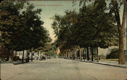 View Down Broadway Providence, RI Postcard Postcard