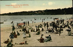 Newport Beach showing the Cliff Walk Rhode Island Postcard Postcard