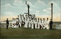 Semaphore Drill Naval Training Station Newport, RI Postcard Postcard