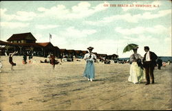 On the Beach at Newport Rhode Island Postcard Postcard