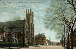 Broadway and St. Mary's Church Postcard