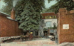 Highgate, The Fox & Crown Inn, Shewing Rustic Chair in Which Queen Victoria Postcard