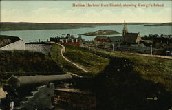 Halifax Harbour from Citadel Showing George's Island Postcard