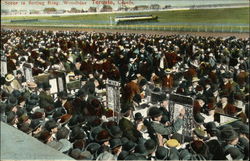 Scene in Betting Ring, Woodbine Postcard