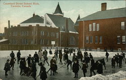 Crawford Street School Rink in Winter Postcard