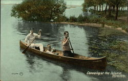 Canoeing at the Island Postcard