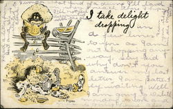 I take delight dropping Comic, Funny Postcard Postcard