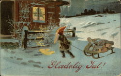 Glaedelig Yul! Christmas Postcard Postcard