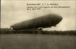 Reichsluftschiff Z. I in Munchen Postcard