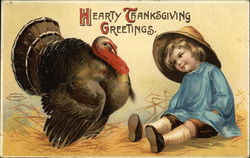 Child and Turkey Postcard