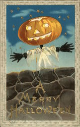 A Merry Halloween- Jack-O-Lantern Postcard Postcard