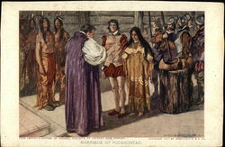 Marriage of Pocahontas Marriage & Wedding Postcard Postcard