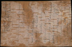 Handwritten Note on Birch Bark Postcard Postcard Postcard