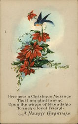 A Merry Christmas-flowers Postcard Postcard