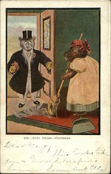 Busy Bears - Thursday - Bears wearing human attire Postcard