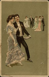 Several Couples Dance At The Ball Postcard