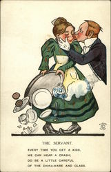 The Servant - Every Time you get a Kiss, we can Hear a Crash; Do be a Little Careful Couples Postcard Postcard