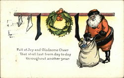 Full of Joy and Gladsome Cheer That Shall Last From Day to Day Throughout Another Year Santa Claus Postcard Postcard