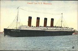 Steamship Mauretania of the Cunard Line Steamers Postcard Postcard