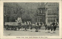 Chicago Union Stock Yard's Champion Six Horse Team Horses Postcard Postcard