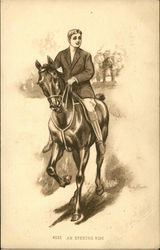 Gentleman Riding Horse Postcard