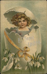 A Happy Easter With Children Postcard Postcard