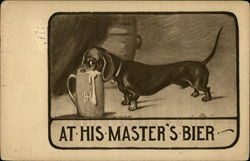 A Dachshund With His Nose In A Beer Stein Postcard