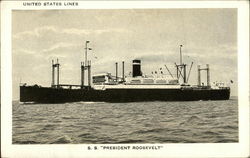 United States Lines - S. S. "President Roosevelt" Postcard