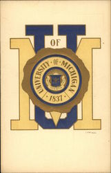 The University of Michigan College Seals Postcard Postcard