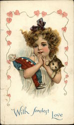 Valentine Greetings-With fondest love Children Postcard Postcard