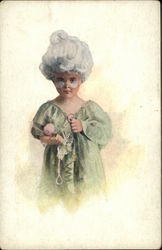 Girl Dressed in Green With Gray Hair Girls Postcard Postcard