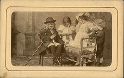 Four Children Play Doctor With A Sick Little Doll Postcard Postcard