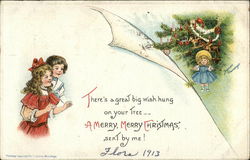 There's a Great Big Wish hung on Your Tree -- A Merry, Merry Christmas sent by me! Postcard Postcard