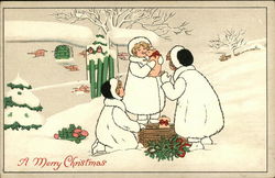 A Merry Christmas Children Postcard Postcard