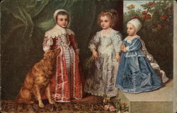 The Children of Charles I by Anthony Van Dyck Art Postcard Postcard