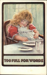 Child Asleep at Table Children Postcard Postcard