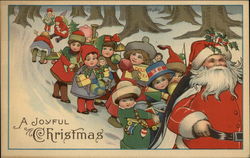 A Joyful Christmas with Santa and the Children Postcard Postcard