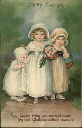 A Happy Easter With Children Postcard Postcard