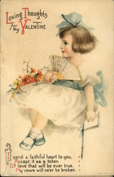 Girl in White Dress with Blue Sash Postcard