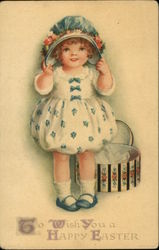 To Wish You a Happy Easter With Children Postcard Postcard