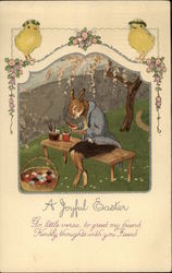 A Joyful Easter With Bunnies Postcard Postcard